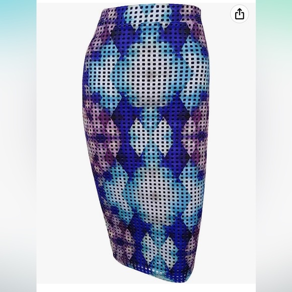 BARlii Women's Printed Laser-Cut Mesh Pencil Skirt - Picture 1 of 6